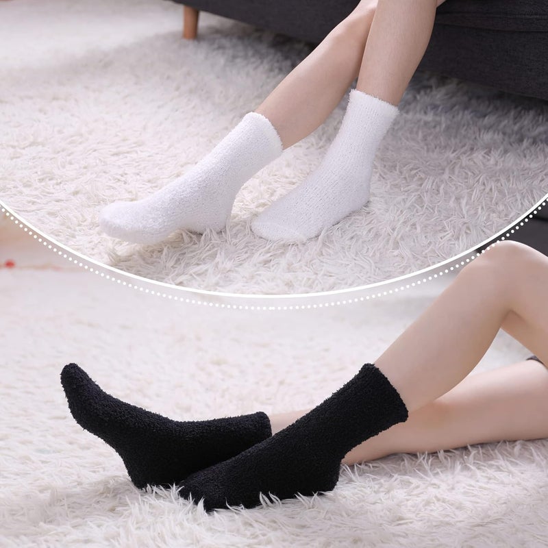 LINEMIN Womens Fuzzy Socks Cozy Fluffy Winter Warm Slipper Socks Microfiber Soft Home Sleeping Socks - Image 5